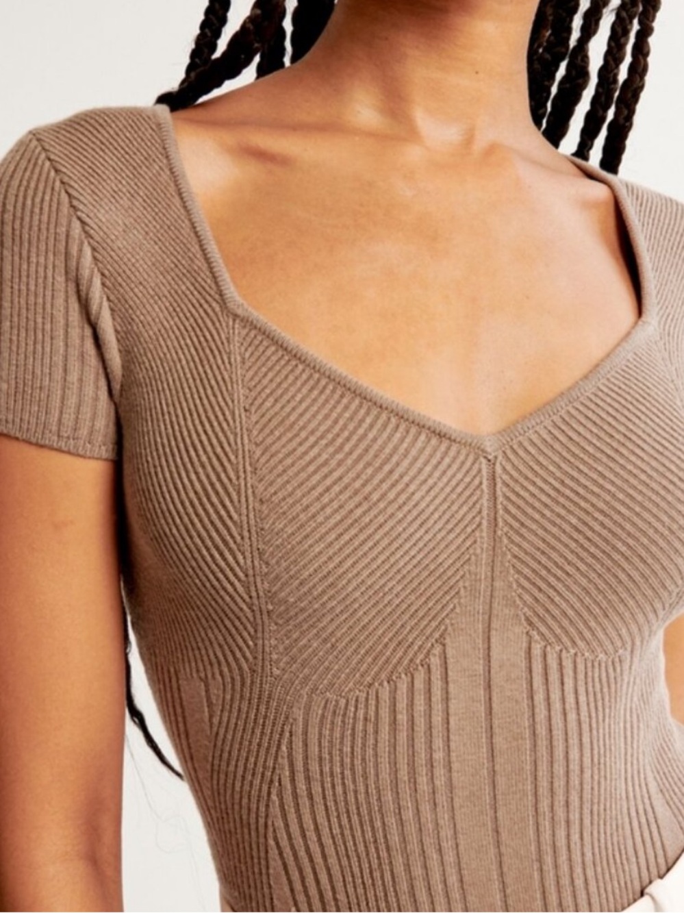 Abercrombie & Fitch Short Sleeve Sweater Bodysuit